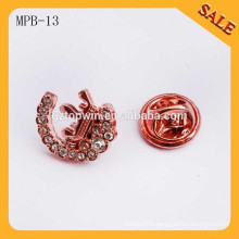 MPB13 Hot sale new fashion metal bow tie rhinestone brooch badge